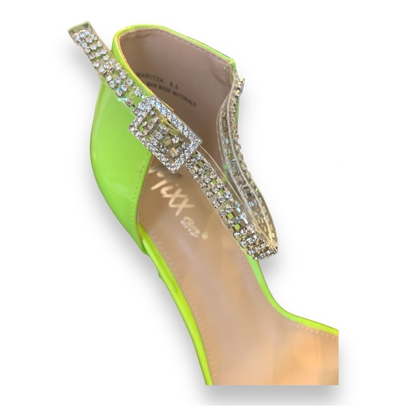 NEW Mixx Shuz Neon Green Maritza Heels Size 8.5 - Picture 6 of 8